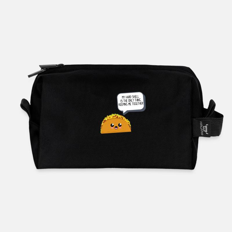 Cute Taco - Recycelte Kulturtasche - Schwarz