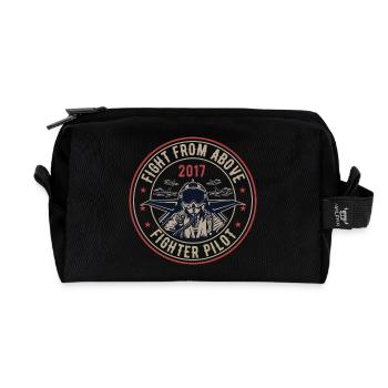 Fighter Pilot. Fight Pilot Shirt. - Recycled Toiletry Zip Bag - black - Front