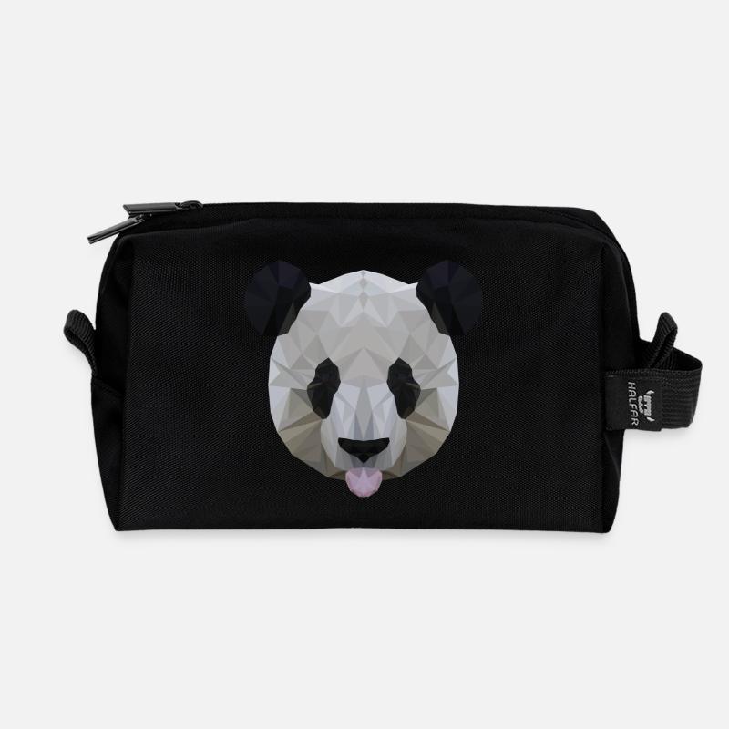 polygone Panda - Trousse de toilette en tissu recyclé - noir