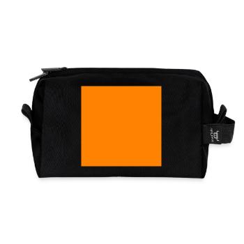 Quadrat orange - Recycelte Kulturtasche - Schwarz - Vorne