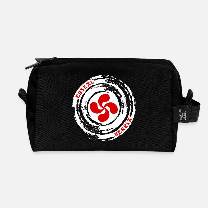 Croix Basque design 105 - Trousse de toilette en tissu recyclé - noir