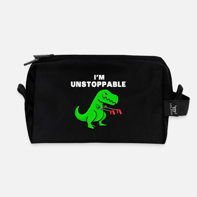 I AM UNSTOPPABLE Dinosaurier T-Rex Tyrannosaurus - Recycelte Kulturtasche - Schwarz