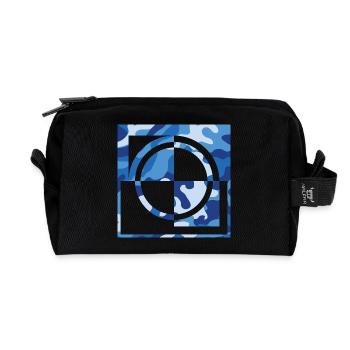 Blue camouflage - Recycled Toiletry Zip Bag - black - Front