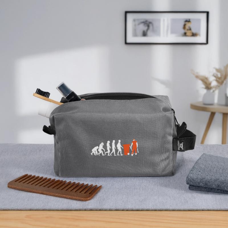 Garbage man evolution gift job occupation garbage orange Recycled Toiletry Zip Bag