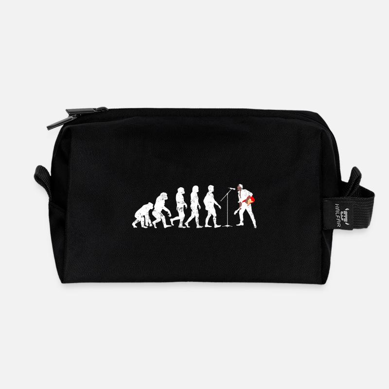 Rock sänger evolution gitarre geschenk hardrock - Recycelte Kulturtasche - Schwarz