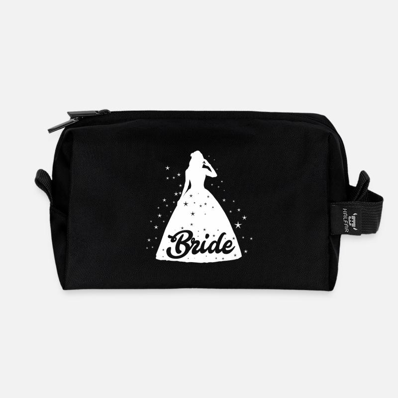 JGA Team Bride Brautkleid Prinzessin. Geschenk - Recycelte Kulturtasche - Schwarz