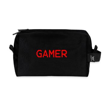 Gamer - Recycelte Kulturtasche - Schwarz - Vorne