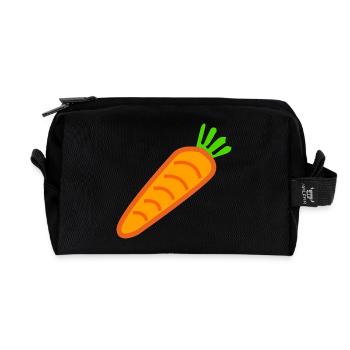 carrots carrots ruebe veggie veggie vege - Recycled Toiletry Zip Bag - black - Front