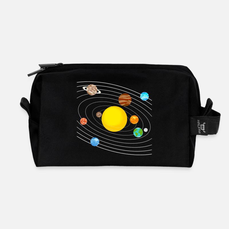 Sonnensystem - Recycelte Kulturtasche - Schwarz
