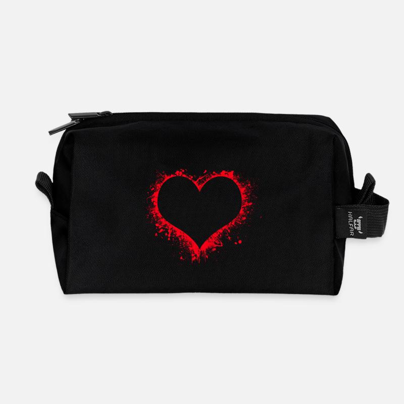 Blutiges Herz - Recycelte Kulturtasche - Schwarz