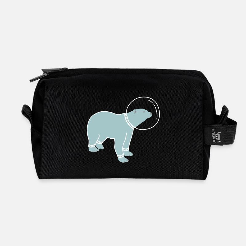 SPACE BEAR - Recycelte Kulturtasche - Schwarz