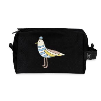 Möwe - Recycelte Kulturtasche - Schwarz - Vorne