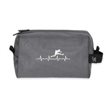 Hürdernlauf Herzschlag - geschenk sport hobby - Recycelte Kulturtasche - Anthrazit - Vorne