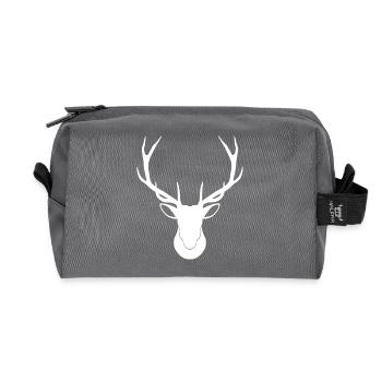 Deer - deer antler - Recycled Toiletry Zip Bag - anthracite - Front