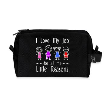 I love my job for all the little reasons - Recycelte Kulturtasche - Schwarz - Vorne