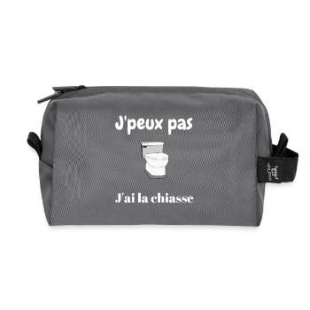 J'peux pas j'ai la chiasse - Trousse de toilette en tissu recyclé - anthracite - Devant