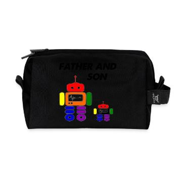 Vater und Sohn - Recycelte Kulturtasche - Schwarz - Vorne