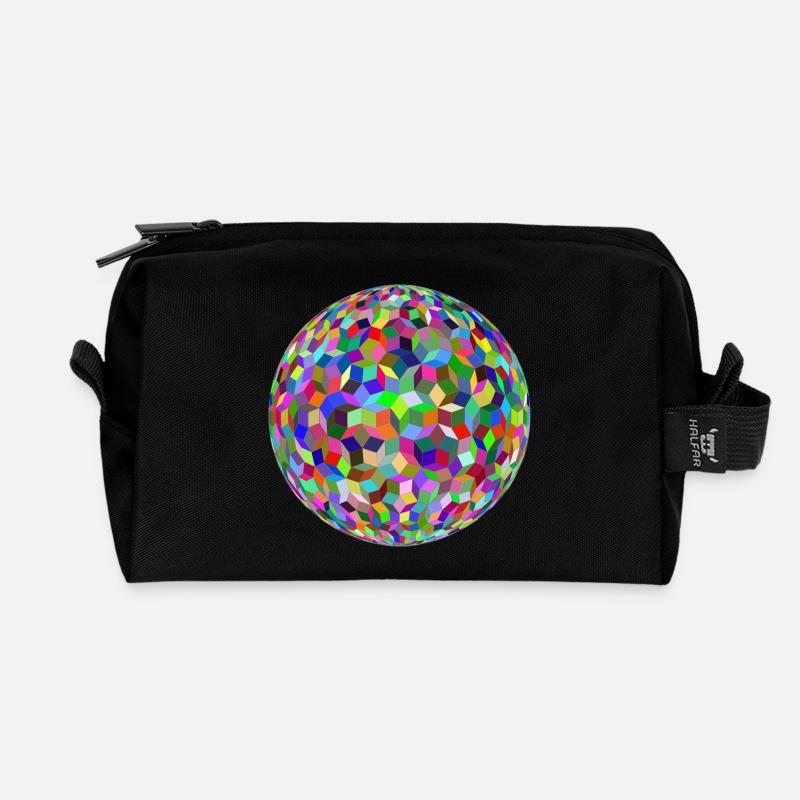 Disco ball - Recycled Toiletry Zip Bag - black