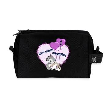 Mein erster Geburtstag für Mädchen Geschenk Idee - Recycelte Kulturtasche - Schwarz - Vorne