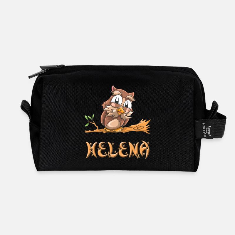 Owl Helena - Recycled Toiletry Zip Bag - black