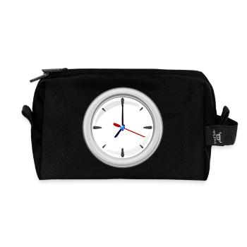 clock time clock time hourglass hourglass68 - Recycled Toiletry Zip Bag - black - Front