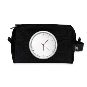 clock time clock time hourglass hourglass88 - Recycled Toiletry Zip Bag - black - Front