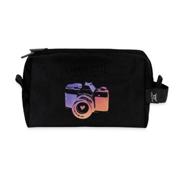 Caméra Charlotte Caroline du Nord - Trousse de toilette en tissu recyclé - noir - Devant