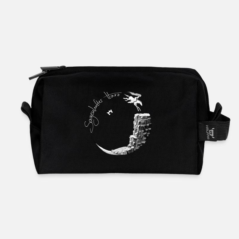 Sagenhafter Harz | dunkles Design - Recycelte Kulturtasche - Schwarz