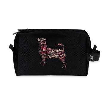 Chihuahua Charakter Shirt Wordcloud - Recycelte Kulturtasche - Schwarz - Vorne