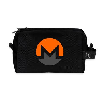 Monero Logo Coin - Trousse de toilette en tissu recyclé - noir - Devant
