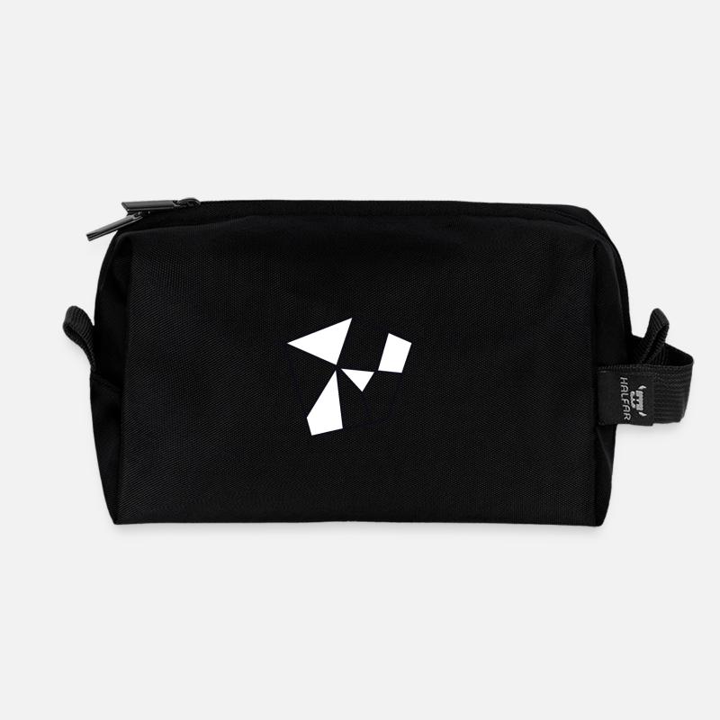 Cooles Fünfeck. Geschenck Idee - Recycelte Kulturtasche - Schwarz