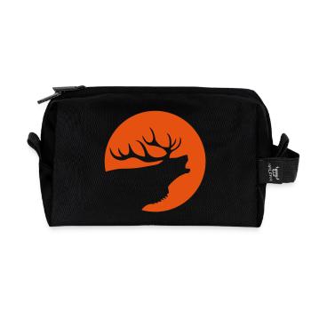 Roaring deer - Recycled Toiletry Zip Bag - black - Front