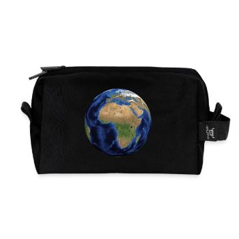 globe - Recycled Toiletry Zip Bag - black - Front