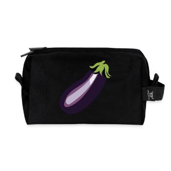 Aubergine - Recycelte Kulturtasche - Schwarz - Vorne