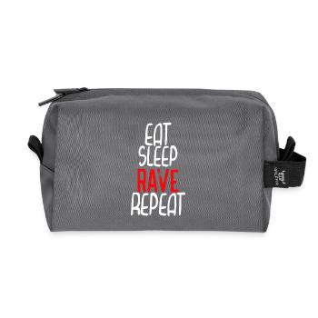 Eat Sleep rave repeat - Recycelte Kulturtasche - Anthrazit - Vorne