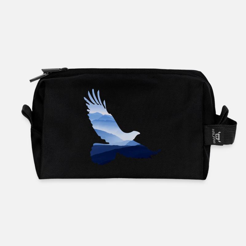 ADLER Motiv Design Geschenkidee Geburtstag Style - Recycelte Kulturtasche - Schwarz