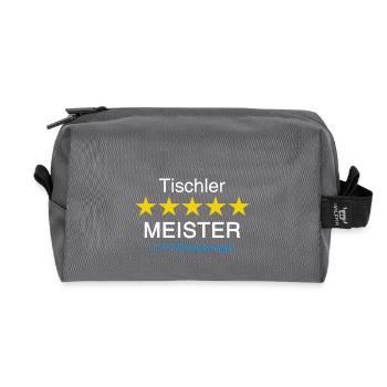 Tischler Meister mit Bewertung weiss - Recycelte Kulturtasche - Anthrazit - Vorne