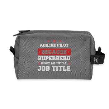 Airline Pilot because Superhero isn't a job - Recycelte Kulturtasche - Anthrazit - Vorne