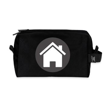 building house homes architecture house building206 - Recycled Toiletry Zip Bag - black - Front