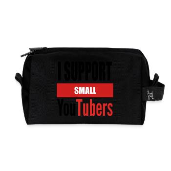 Ich unterstütze kleine Youtubers BLK PNG - Recycelte Kulturtasche - Schwarz - Vorne