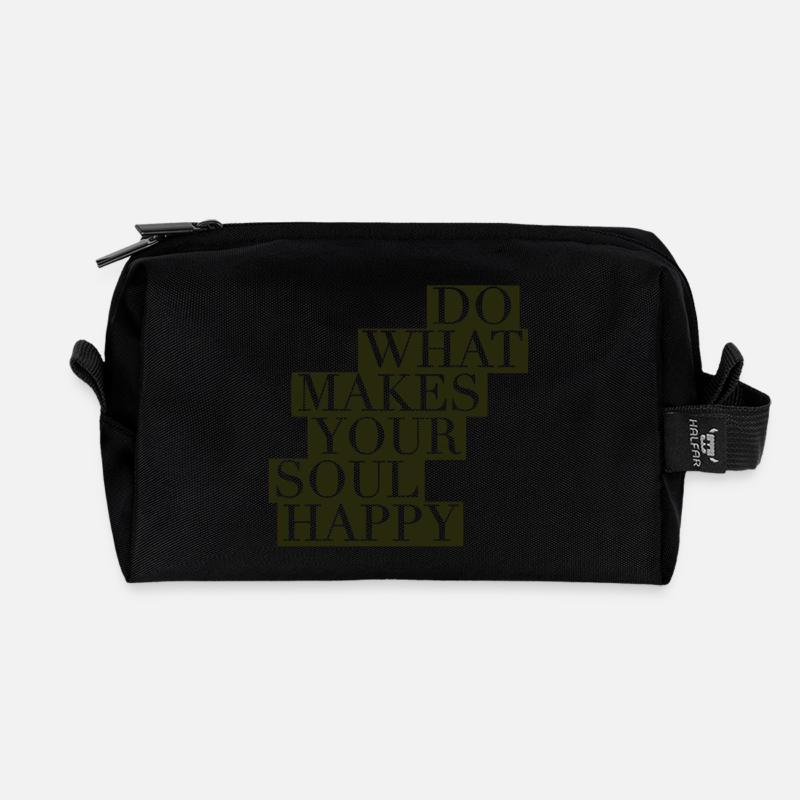 Do What Makes Your Soul Happy - Recycelte Kulturtasche - Schwarz