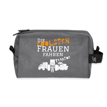 The coolest women tractor - Recycled Toiletry Zip Bag - anthracite - Front