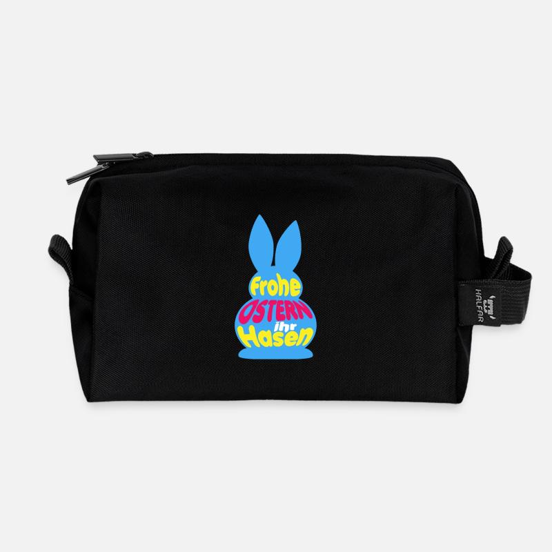 Frohe Ostern ihr Hasen - Recycelte Kulturtasche - Schwarz