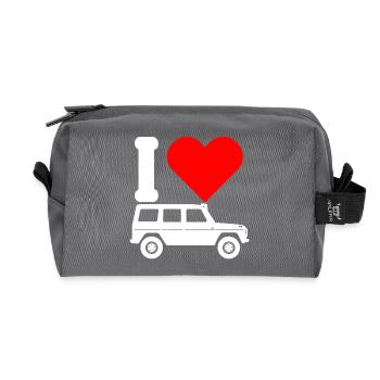 Ich liebe Geländewagen Allrad 4x4 4WD Offroad - Recycelte Kulturtasche - Anthrazit - Vorne