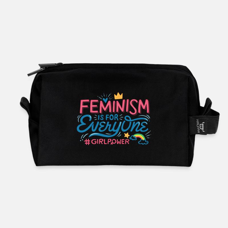 FEMINISM IS FOR EVERYONE - Recycelte Kulturtasche - Schwarz