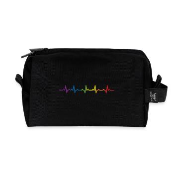 Heartbeats LGBT Rainbow T-shirt - Recycelte Kulturtasche - Schwarz - Vorne