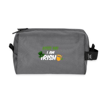 Embrasse-moi que je suis irlandais - Trousse de toilette en tissu recyclé - anthracite - Devant