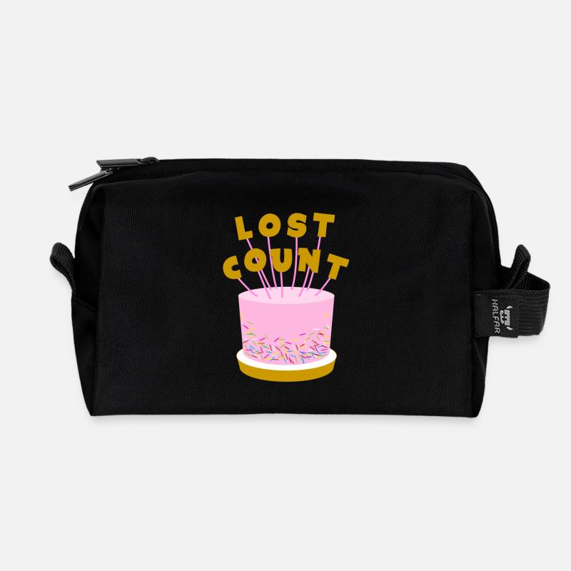 Lost Count Geburtstagskuche - Recycelte Kulturtasche - Schwarz