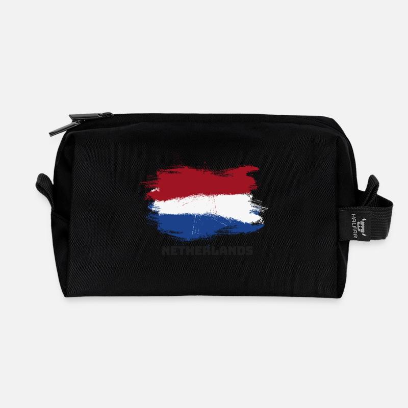Netherlands Holland flag flag - Recycled Toiletry Zip Bag - black