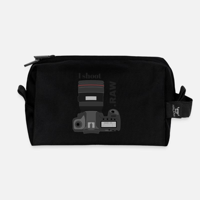 Ich fotografiere in Raw - Recycelte Kulturtasche - Schwarz